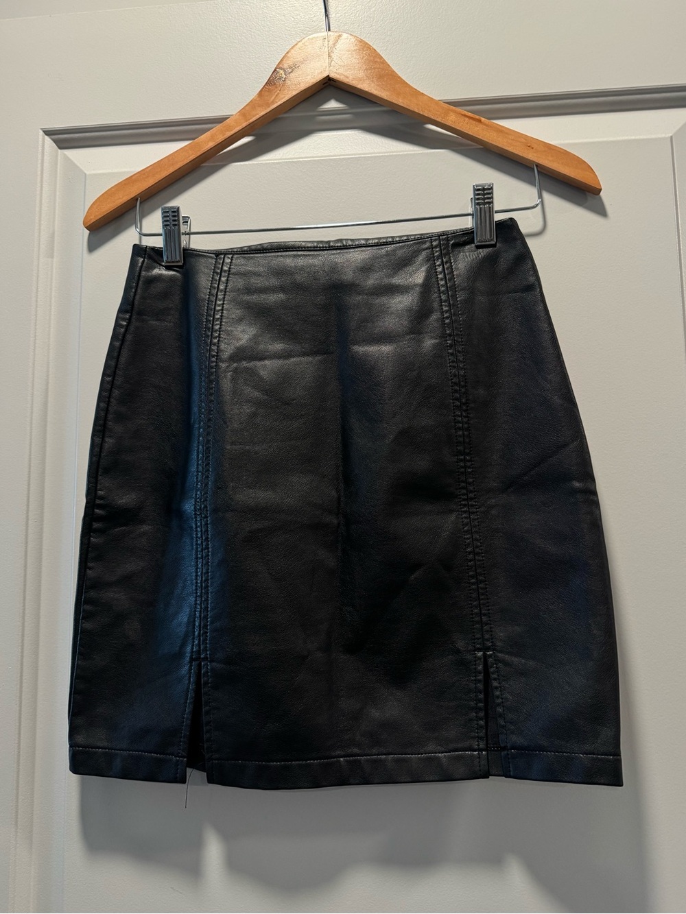 Black Faux Leather Skirt